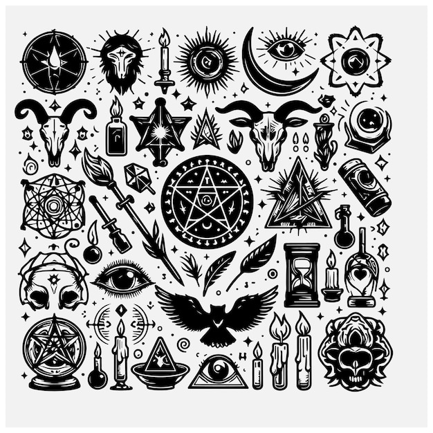 Esoteric vector set Magic icons stock illustration