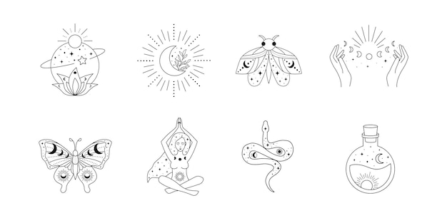 Esoteric vector set Magic icons