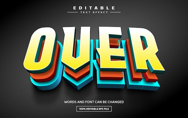 Over esport 3D editable text effect template