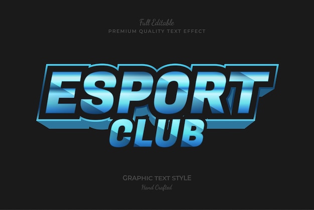 Esport Club Blue Editable Premium Text Effect