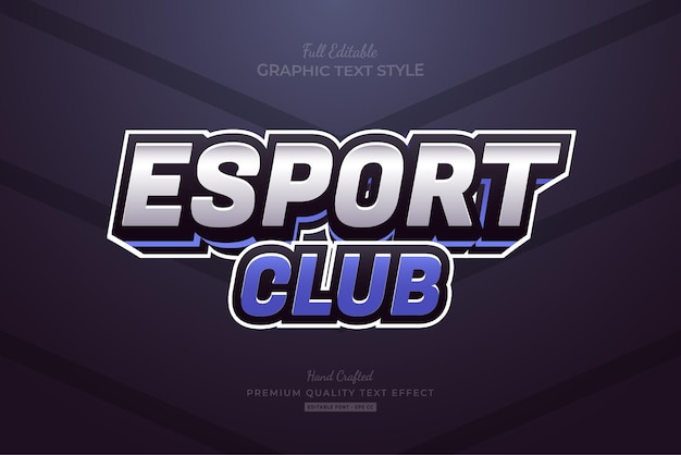 Esport Club Blue Editable Text Effect Font Style