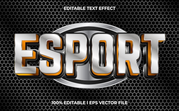 Esport editable text effect, lettering typography font style, game 3d text for tittle