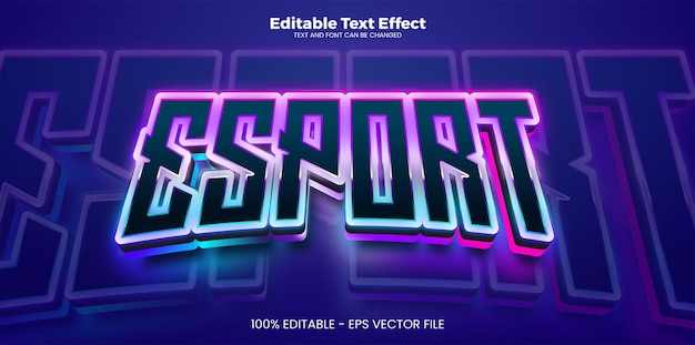 Esport editable text effect in modern trend style