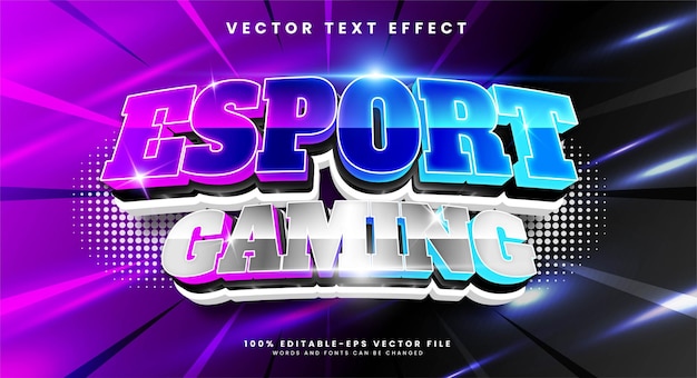 Esport gaming 3d editable text effect suitable for gaming themes