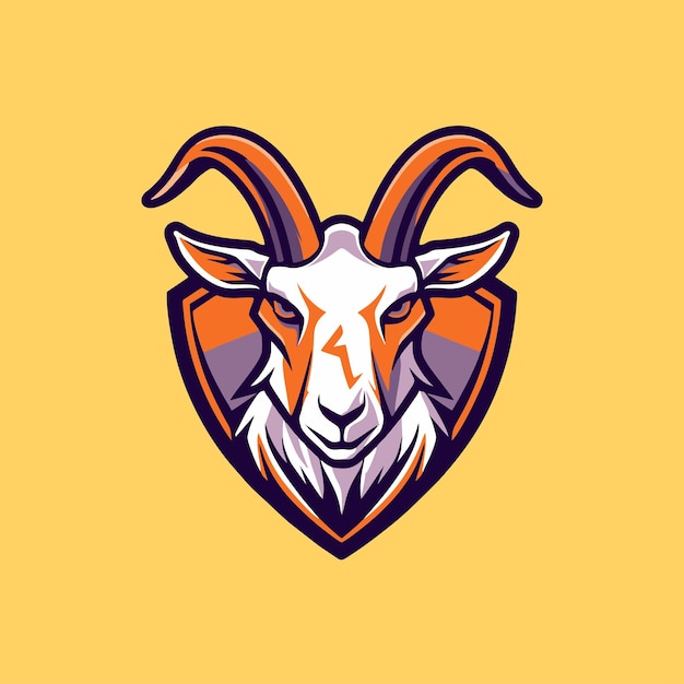 Vector esport goat head mascot vector illustration logo icon background