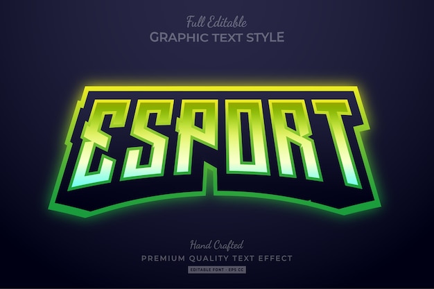 Esport Gradient Green Editable Text Effect Font Style