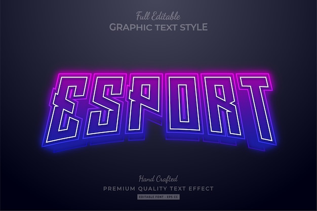 Esport Gradient Neon Editable Text Effect