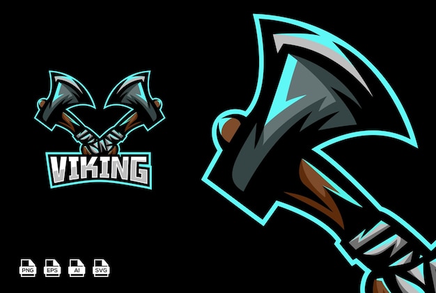 Esport hatchet gaming logo vector design