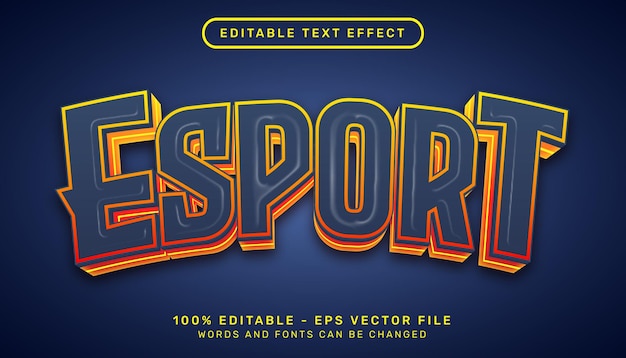 esport light color 3d text effect and editable text effect