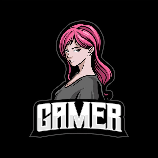 Esport logo Gamer girl sports mascot