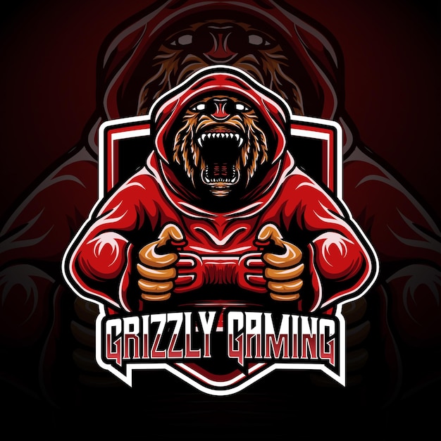 esport logo  grizzly gaming character