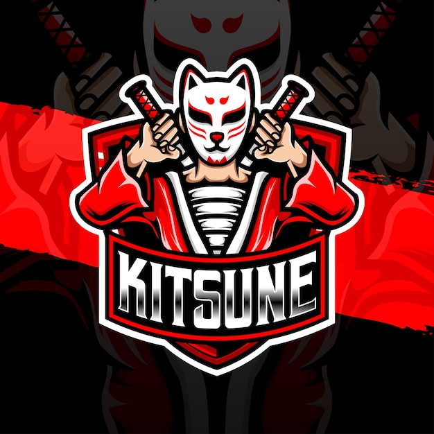 esport logo kitsune character icon