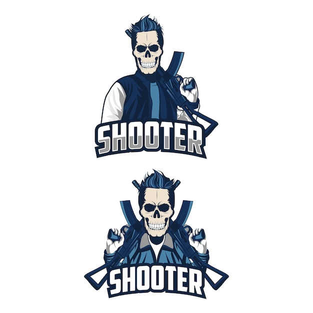 Esport logo shooter skull