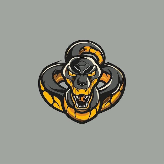 Vector esport logo snake head with blank color background