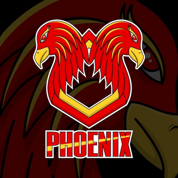 esport logo, the symbol of the phoenix bird, suitable for the needs of squad games, the t-shirt indu