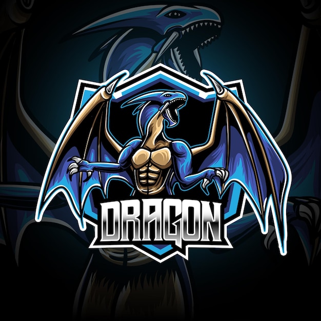 esport logo with dragon