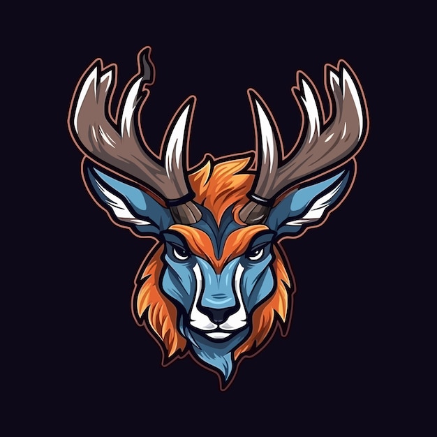 Esport style logo design angry deer vector illustration