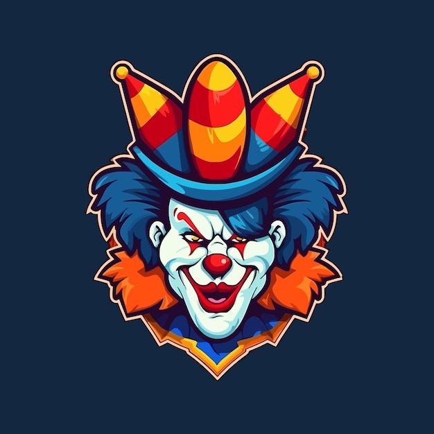 Esport style logo design clown vector illustration