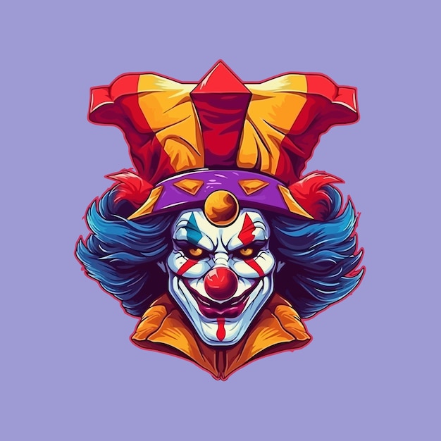 Esport style logo design clown vector illustration