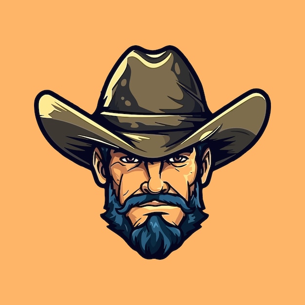 Esport style logo design cowboy vector illustration