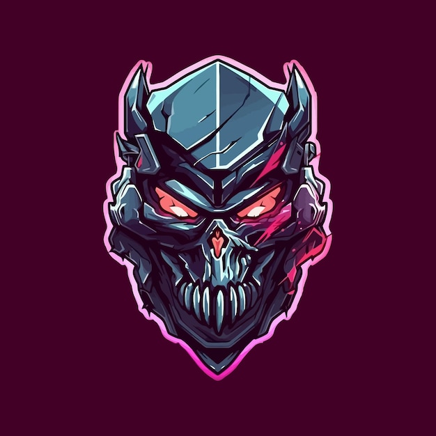 Esport style logo design cyborg fighter vector illustration