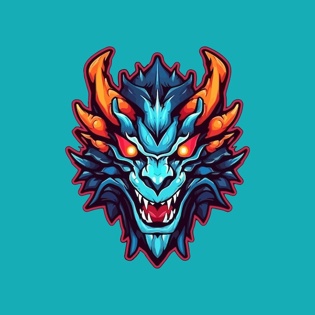 Esport style logo design dragon vector illustration