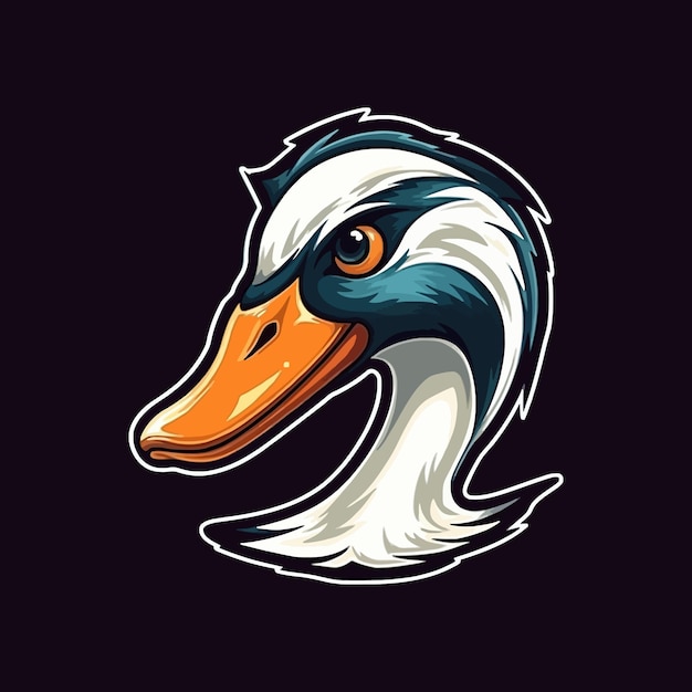 Esport style logo design duck vector illustration