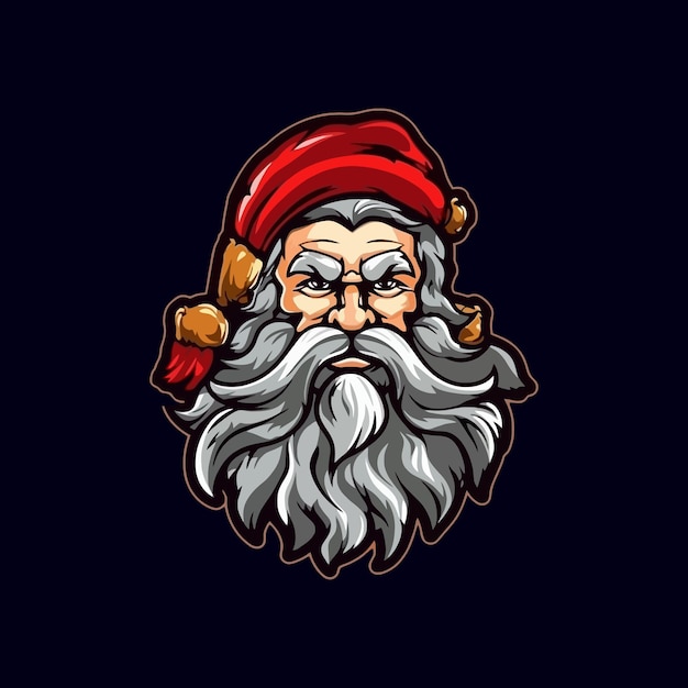 Esport style logo design father christmas vector illustration