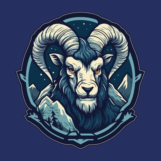 Esport style logo design goat vector illustration