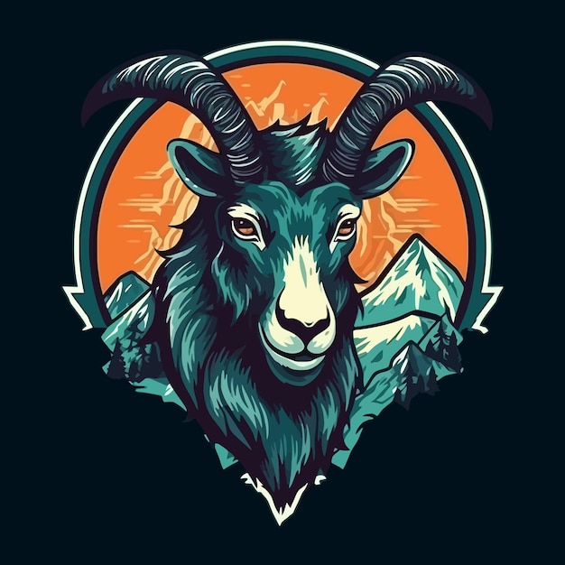 Esport style logo design goat vector illustration