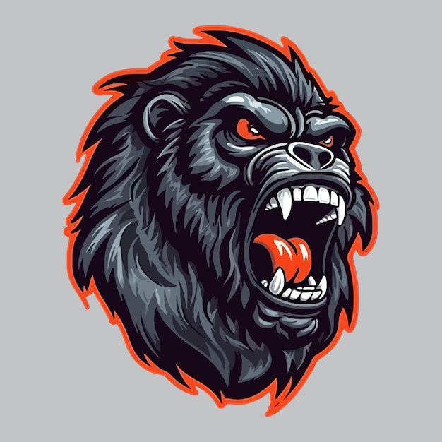 Esport style logo design gorilla vector illustration