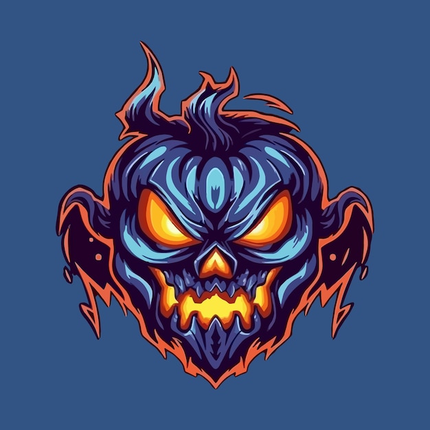 Esport style logo design halloween vector illustration