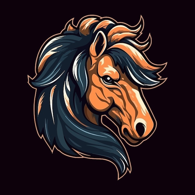 Esport style logo design horse vector illustration