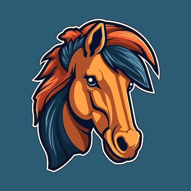 Esport style logo design horse vector illustration