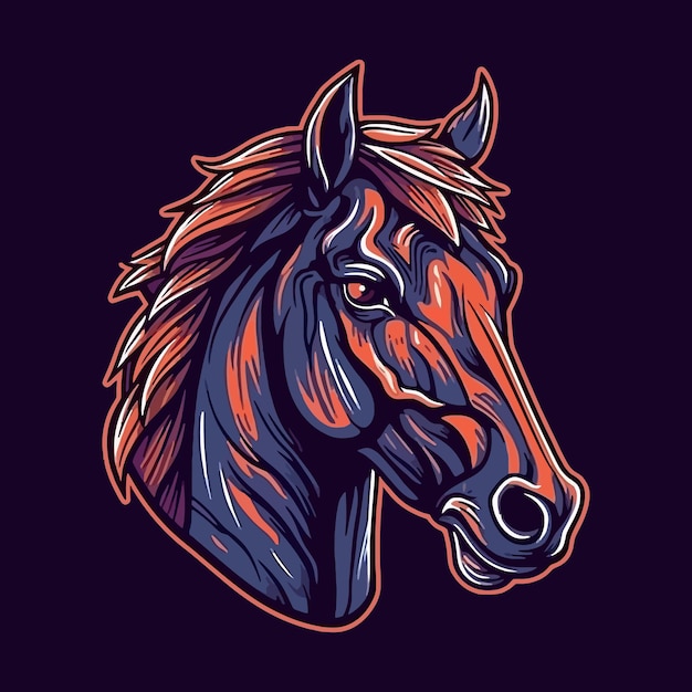 Esport style logo design horse vector illustration