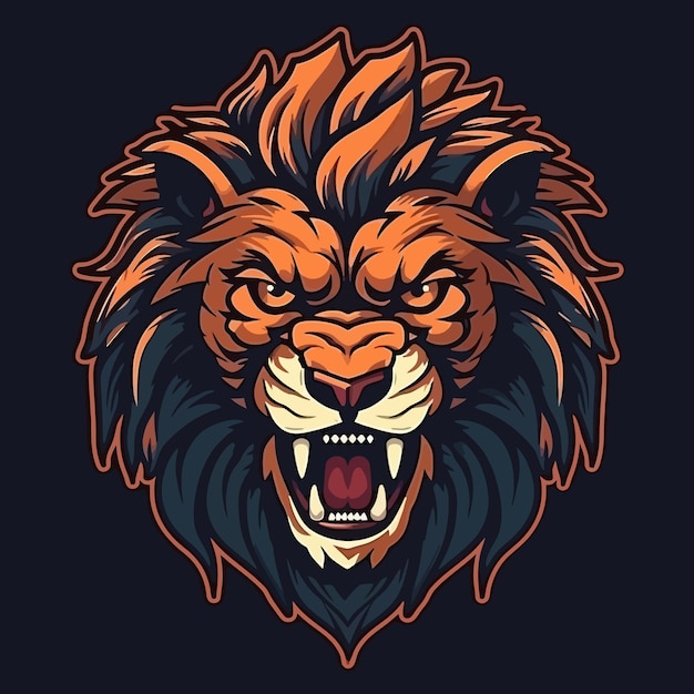 Esport style logo design lion vector illustration