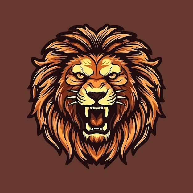 Esport style logo design lion vector illustration