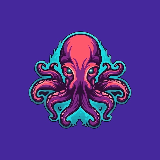 Esport style logo design octopus vector illustration