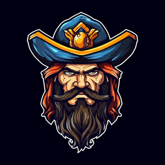 Esport style logo design pirates vector illustration