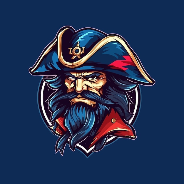 Esport style logo design pirates vector illustration