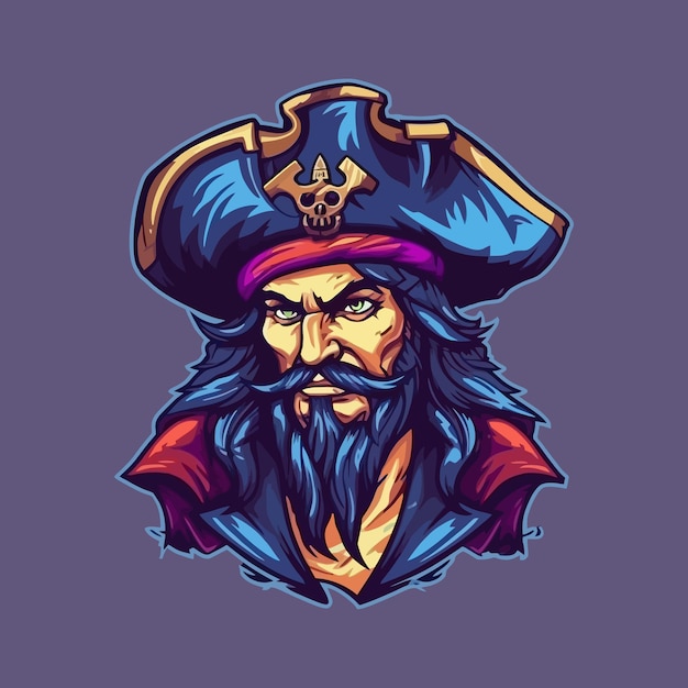 Esport style logo design pirates vector illustration