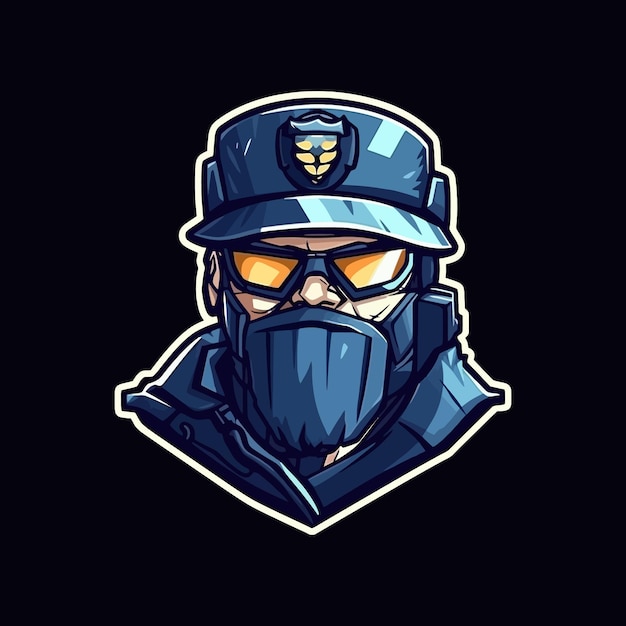 Esport style logo design police vector illustration