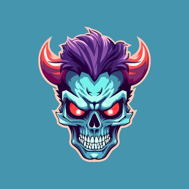 Esport style logo design skull vector illustration