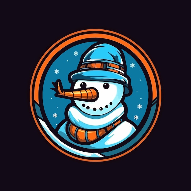 Esport style logo design snowman vector illustration