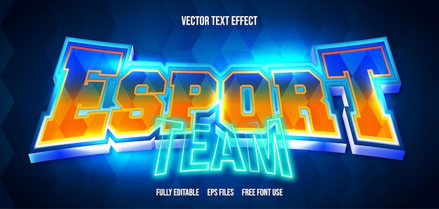 Esport team 3d editable text effect