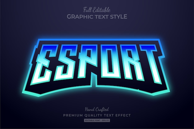 Esport Team Gradient Blue Editable Text Effect