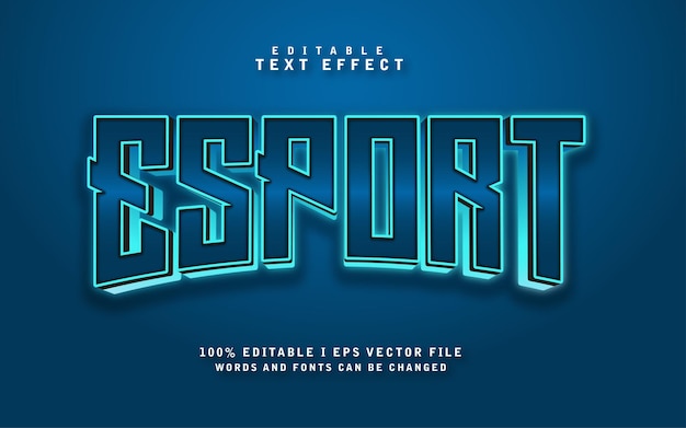 Esport Text Effect Free Vector