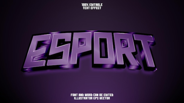 Esport Text Effect Full Editable Purple Shiny Amethyst Gem