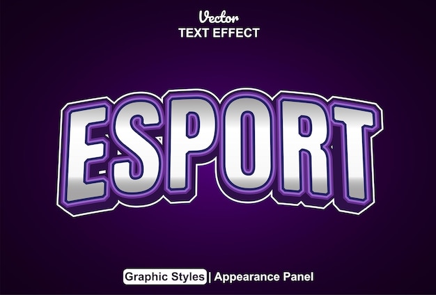 Esport text effect with graphic style and editable