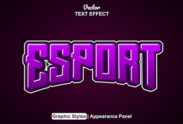 Esport text effect with graphic style and editable